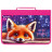 Папка на молнии BRAUBERG А4 с ручкой, с органайзером, 1 отделение, "Cute fox", 272217