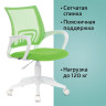 Кресло BRABIX "Fly MG-396W", с подлокотниками, пластик белый, сетка, салатовое, 532403, MG-396W_532403