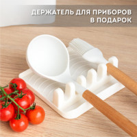 Набор силиконовых кухонных принадлежностей с деревянными ручками 13 в 1, молочный, DASWERK, 608196 Набор силиконовых кухонных принадлежностей с деревянными ручками 13 в 1, молочный, DASWERK, 608196
