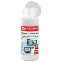 Чистящие салфетки BRAUBERG для LCD (ЖК)-мониторов, сухие и влажные в тубе, 50+50 шт., 510121 Чистящие салфетки BRAUBERG для LCD (ЖК)-мониторов, сухие и влажные в тубе, 50+50 шт., 510121