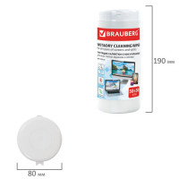 Чистящие салфетки BRAUBERG для LCD (ЖК)-мониторов, сухие и влажные в тубе, 50+50 шт., 510121 Чистящие салфетки BRAUBERG для LCD (ЖК)-мониторов, сухие и влажные в тубе, 50+50 шт., 510121