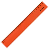 Линейка пластиковая 20 см BRAUBERG "FRUITY", тонированная, ассорти, 210766