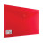 Папка-конверт с кнопкой BRAUBERG, А4, до 100 листов, прозрачная, красная, СВЕРХПРОЧНАЯ 0,18 мм, 224812