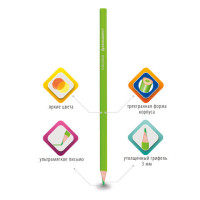 Карандаши цветные BRAUBERG PREMIUM, 6 цветов, пластиковые, трехгранные, грифель мягкий 3 мм, 181660