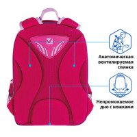 Ранец BRAUBERG QUADRO, 3 отделения, с брелком, "Plumage", 37х28х18 см, 229953 Ранец BRAUBERG QUADRO, 3 отделения, с брелком, "Plumage", 37х28х18 см, 229953