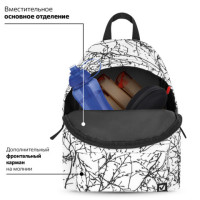 Рюкзак BRAUBERG СИТИ-ФОРМАТ универсальный, "Twigs on white", белый, 41х32х14 см, 270794