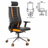 Кресло компьютерное МЕТТА "ErgoLife" 10 B2-160D, 2D-подголовник, экокожа/сетка, черное/оранжевое Кресло компьютерное МЕТТА "ErgoLife" 10 B2-160D, 2D-подголовник, экокожа/сетка, черное/оранжевое