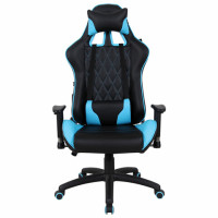 Кресло компьютерное BRABIX "GT Master GM-110", две подушки, экокожа, черное/голубое, 531928 Кресло компьютерное BRABIX "GT Master GM-110", две подушки, экокожа, черное/голубое, 531928