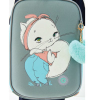 Ранец GRIZZLY анатомическая спинка, облегченный, для девочек, WHITE CAT, 37х26х16 см,, RAw-396-4/2