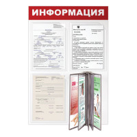 Доска-стенд "Информация" (50х75 см), 3 плоских кармана А4 + 5 демопанелей А4, ЭКОНОМ, BRAUBERG, 291010 Доска-стенд "Информация" (50х75 см), 3 плоских кармана А4 + 5 демопанелей А4, ЭКОНОМ, BRAUBERG, 291010