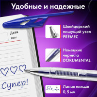 Ручки шариковые BRAUBERG "ULTRA", СИНИЕ, НАБОР 10 штук, корпус прозрачный, узел 1 мм, 143570
