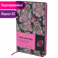 Ежедневник недатированный А5 (138х213 мм), BRAUBERG VISTA, под кожу, гибкий, 136 л., "Paistley", 112039 Ежедневник недатированный А5 (138х213 мм), BRAUBERG VISTA, под кожу, гибкий, 136 л., "Paistley", 112039