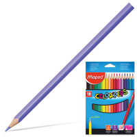 Карандаши цветные MAPED (Франция) "Color Pep's", 18 цветов, трехгранные, заточенные, европодвес, 183218