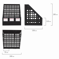 Лоток вертикальный для бумаг BRAUBERG "MAXI Plus", 240 мм, 3 отделения, сетчатый, сборный, черный, 237013 Лоток вертикальный для бумаг BRAUBERG "MAXI Plus", 240 мм, 3 отделения, сетчатый, сборный, черный, 237013