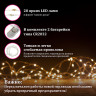 Электрогирлянда-нить комнатная "Роса" 2 м, 20 LED, теплый белый свет, на батарейках, ЗОЛОТАЯ СКАЗКА, 591931
