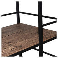Стол на металлокаркасе BRABIX "LOFT CD-005", 1200х520х1200 мм, 3 полки, цвет морёный дуб, 641221 Стол на металлокаркасе BRABIX "LOFT CD-005", 1200х520х1200 мм, 3 полки, цвет морёный дуб, 641221