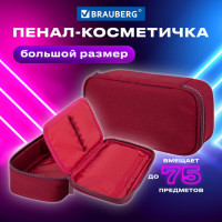 Пенал-косметичка BRAUBERG, 1 отделение, органайзер, полиэстер, 22x11,5x6 см, винный, 270845 Пенал-косметичка BRAUBERG, 1 отделение, органайзер, полиэстер, 22x11,5x6 см, винный, 270845