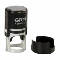 Оснастка для печатей, оттиск D=40 мм, синий, GRM 46040, корпус черный, крышка, подушка, 120900004 Оснастка для печатей, оттиск D=40 мм, синий, GRM 46040, корпус черный, крышка, подушка, 120900004
