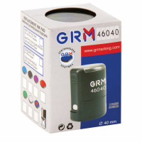 Оснастка для печатей, оттиск D=40 мм, синий, GRM 46040, корпус черный, крышка, подушка, 120900004 Оснастка для печатей, оттиск D=40 мм, синий, GRM 46040, корпус черный, крышка, подушка, 120900004