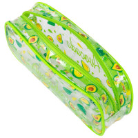 Пенал-косметичка BRAUBERG LUCENT на молнии, прозрачный, "Avocado", 21х5х9 см, 270054 Пенал-косметичка BRAUBERG LUCENT на молнии, прозрачный, "Avocado", 21х5х9 см, 270054