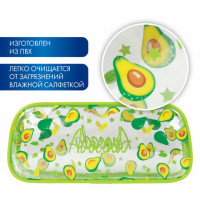Пенал-косметичка BRAUBERG LUCENT на молнии, прозрачный, "Avocado", 21х5х9 см, 270054 Пенал-косметичка BRAUBERG LUCENT на молнии, прозрачный, "Avocado", 21х5х9 см, 270054