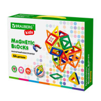 Магнитный конструктор BIG MAGNETIC BLOCKS-64, 64 детали, с колесной базой, BRAUBERG KIDS, 663847 Магнитный конструктор BIG MAGNETIC BLOCKS-64, 64 детали, с колесной базой, BRAUBERG KIDS, 663847