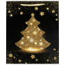 Пакет подарочный новогодний 26,5x12,7x33 см ЗОЛОТАЯ СКАЗКА "Midnight Christmas Tree", глиттер, 608230