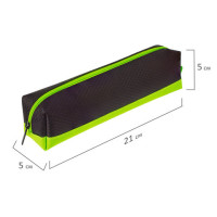 Пенал-косметичка BRAUBERG, мягкий, "Black&Bright", черно-зеленый, 21х5х5 см, 229005 Пенал-косметичка BRAUBERG, мягкий, "Black&Bright", черно-зеленый, 21х5х5 см, 229005