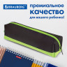 Пенал-косметичка BRAUBERG, мягкий, "Black&Bright", черно-зеленый, 21х5х5 см, 229005 Пенал-косметичка BRAUBERG, мягкий, "Black&Bright", черно-зеленый, 21х5х5 см, 229005