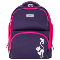Рюкзак BRAUBERG CLASSIC, легкий каркас, премиум материал, Graceful cat, фиолетовый, 37х32х21 см, 270087 Рюкзак BRAUBERG CLASSIC, легкий каркас, премиум материал, Graceful cat, фиолетовый, 37х32х21 см, 270087