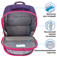 Рюкзак BRAUBERG CLASSIC, легкий каркас, премиум материал, Graceful cat, фиолетовый, 37х32х21 см, 270087 Рюкзак BRAUBERG CLASSIC, легкий каркас, премиум материал, Graceful cat, фиолетовый, 37х32х21 см, 270087