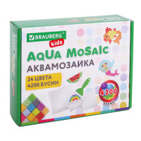 Аквамозаика 24 цвета 4200 бусин, с трафаретами, инструментами и аксессуарами, BRAUBERG KIDS, 664916 Аквамозаика 24 цвета 4200 бусин, с трафаретами, инструментами и аксессуарами, BRAUBERG KIDS, 664916