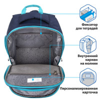 Рюкзак BRAUBERG CLASSIC, легкий каркас, премиум материал, Speed, синий, 37х32х21 см, 270088 Рюкзак BRAUBERG CLASSIC, легкий каркас, премиум материал, Speed, синий, 37х32х21 см, 270088