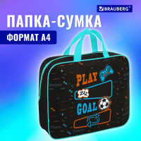Папка на молнии с ручками BRAUBERG А4, 1 отделение, полиэстер, 80 мм, "Play sleep repeat", 272181 Папка на молнии с ручками BRAUBERG А4, 1 отделение, полиэстер, 80 мм, "Play sleep repeat", 272181