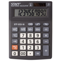 Калькулятор настольный STAFF PLUS STF-222, КОМПАКТНЫЙ (138x103 мм), 10 разрядов, двойное питание, 250419 Калькулятор настольный STAFF PLUS STF-222, КОМПАКТНЫЙ (138x103 мм), 10 разрядов, двойное питание, 250419