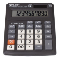 Калькулятор настольный STAFF PLUS STF-222, КОМПАКТНЫЙ (138x103 мм), 10 разрядов, двойное питание, 250419 Калькулятор настольный STAFF PLUS STF-222, КОМПАКТНЫЙ (138x103 мм), 10 разрядов, двойное питание, 250419