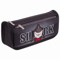 Пенал ЮНЛАНДИЯ, 2 отделения, полиэстер, "Shark", черный, 21х6х9 см, 270271 Пенал ЮНЛАНДИЯ, 2 отделения, полиэстер, "Shark", черный, 21х6х9 см, 270271
