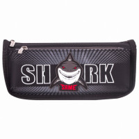 Пенал ЮНЛАНДИЯ, 2 отделения, полиэстер, "Shark", черный, 21х6х9 см, 270271 Пенал ЮНЛАНДИЯ, 2 отделения, полиэстер, "Shark", черный, 21х6х9 см, 270271