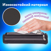 Пенал ЮНЛАНДИЯ, 2 отделения, полиэстер, "Shark", черный, 21х6х9 см, 270271 Пенал ЮНЛАНДИЯ, 2 отделения, полиэстер, "Shark", черный, 21х6х9 см, 270271
