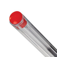 Ручка шариковая STAFF "Basic BP-01", письмо 750 метров, КРАСНАЯ, длина корпуса 14 см, узел 1 мм, 143738