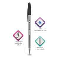 Ручка шариковая BRAUBERG "M-500 CLASSIC", ЧЕРНАЯ, корпус прозрачный, узел 0,7 мм, линия письма 0,35 мм, 143445 Ручка шариковая BRAUBERG "M-500 CLASSIC", ЧЕРНАЯ, корпус прозрачный, узел 0,7 мм, линия письма 0,35 мм, 143445