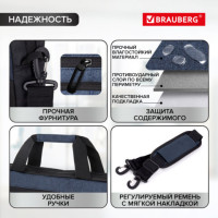 Сумка-портфель BRAUBERG "Forward" с отделением для ноутбука 15,6", темно-синяя, 29х40х9 см, 270833