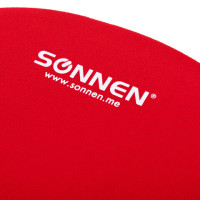 Коврик для мыши с подушкой под запястье SONNEN, полиуретан + лайкра, 250х220х20 мм, красный, 513301