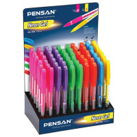 Ручка гелевая PENSAN "Neon Gel", НЕОН АССОРТИ, узел 1 мм, линия письма 0,5 мм, дисплей, 2290/S