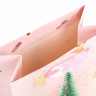 Пакет подарочный новогодний 17,8x9,8x22,9 см ЗОЛОТАЯ СКАЗКА "Pink Ivory", фольга, розовый, 608234