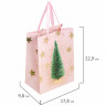 Пакет подарочный новогодний 17,8x9,8x22,9 см ЗОЛОТАЯ СКАЗКА "Pink Ivory", фольга, розовый, 608234