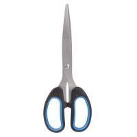 Ножницы BRAUBERG "Classic+", 205 мм, классической формы, резиновые вставки, черно-синие, 236449