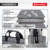 Сумка-портфель BRAUBERG "Ultra" с отделением для ноутбука 15,6", темно-серая, 28х39х3 см, 270834 Сумка-портфель BRAUBERG "Ultra" с отделением для ноутбука 15,6", темно-серая, 28х39х3 см, 270834