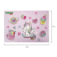 Настольное покрытие BRAUBERG KIDS, А3+, пластик, 46x33 см, "Unicorn dreams", 271730 Настольное покрытие BRAUBERG KIDS, А3+, пластик, 46x33 см, "Unicorn dreams", 271730