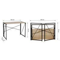 Стол на металлокаркасе BRABIX "LOFT CD-002", 1000х500х750 мм, складной, цвет дуб натуральный, 641214